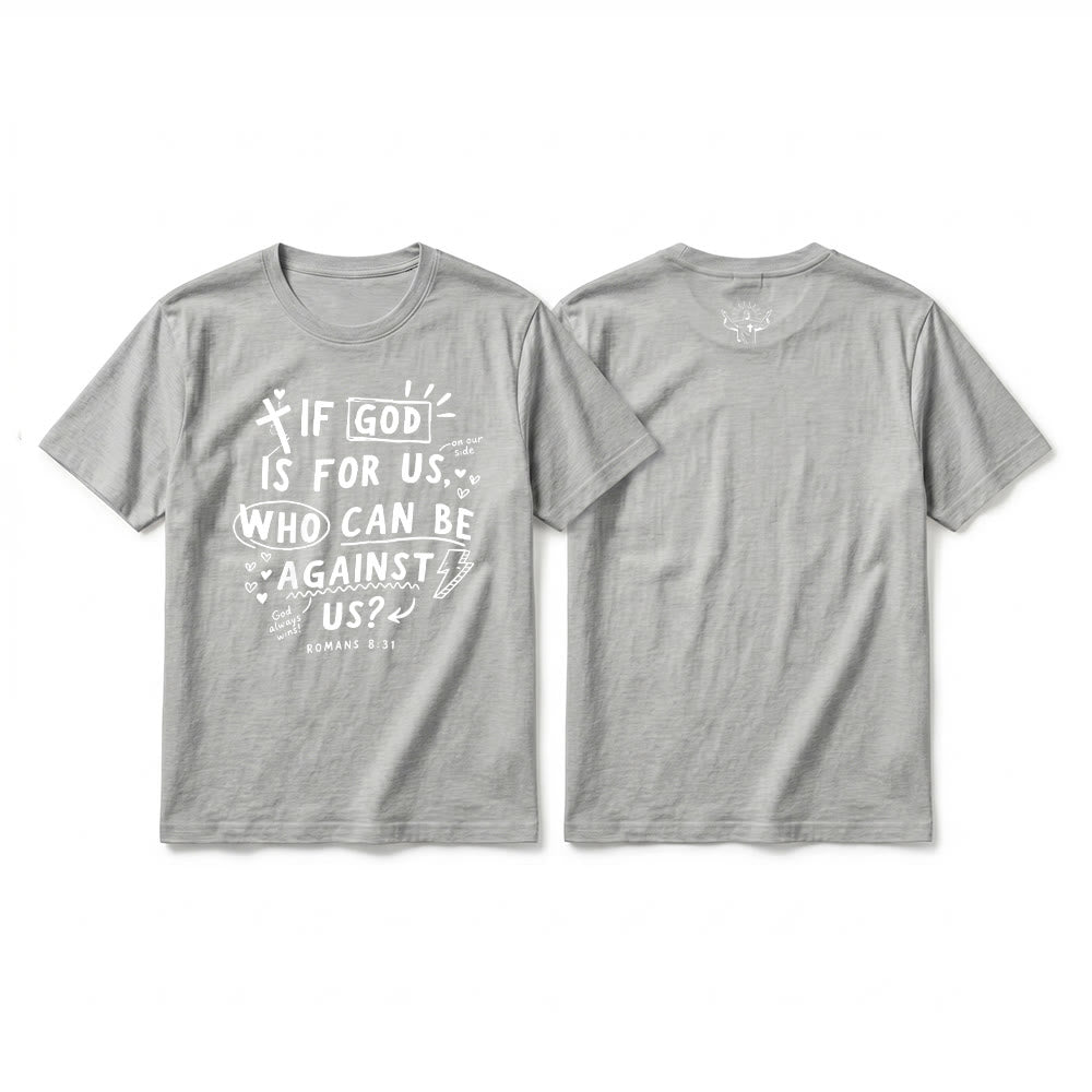 Christianartworkshop T-shirt premium à manches courtes « Si Dieu est pour nous, qui sera contre nous ? Romains 8:31 » - Gris - 2XL - image 19