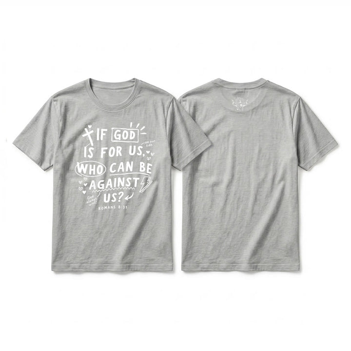 Christianartworkshop T-shirt premium à manches courtes « Si Dieu est pour nous, qui sera contre nous ? Romains 8:31 » - Gris - 2XL - image 19