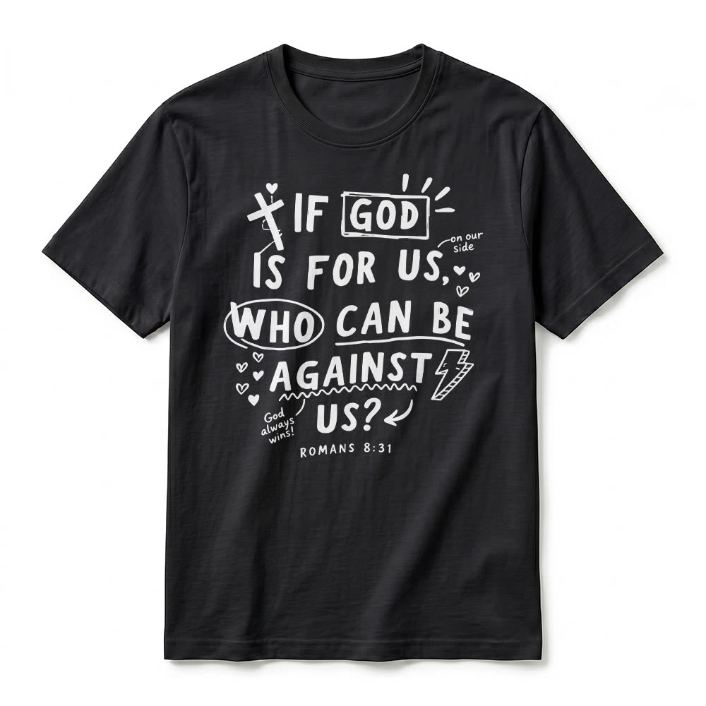 Christianartworkshop T-shirt premium à manches courtes « Si Dieu est pour nous, qui sera contre nous ? Romains 8:31 » - image 8
