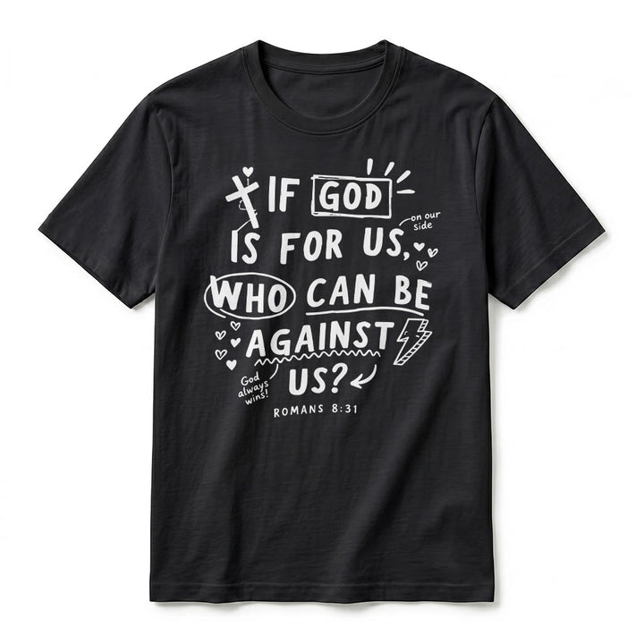 Christianartworkshop T-shirt premium à manches courtes « Si Dieu est pour nous, qui sera contre nous ? Romains 8:31 » - image 8