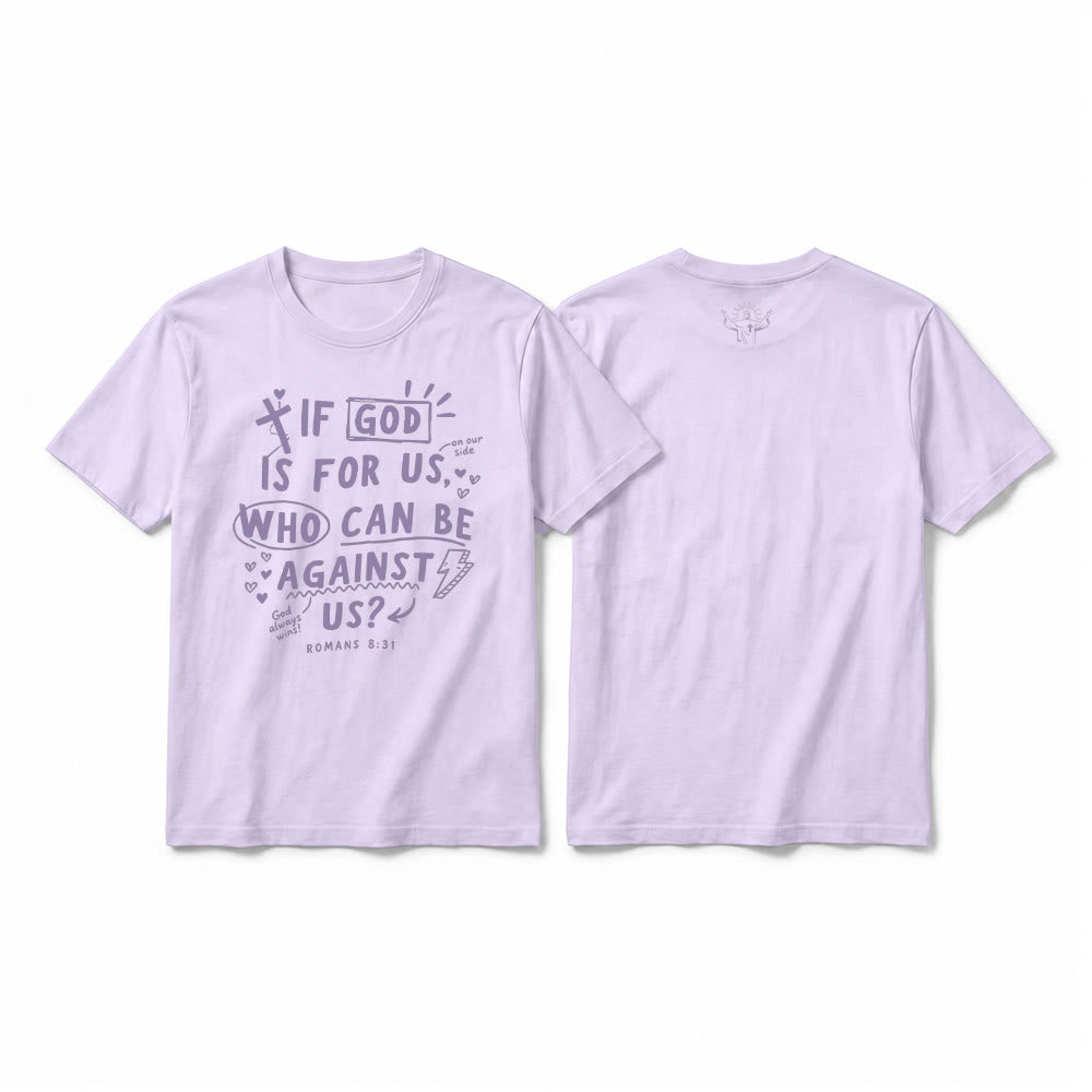 Christianartworkshop T-shirt premium à manches courtes « Si Dieu est pour nous, qui sera contre nous ? Romains 8:31 » - Violet - 2XL - image 16