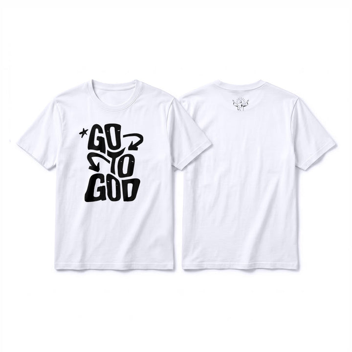 Christianartworkshop T-shirt premium à manches courtes « Va à Dieu » avec accent étoile - Blanc - 2XL - image 7