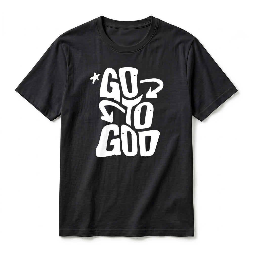 Christianartworkshop T-shirt premium à manches courtes « Va à Dieu » avec accent étoile - image 2