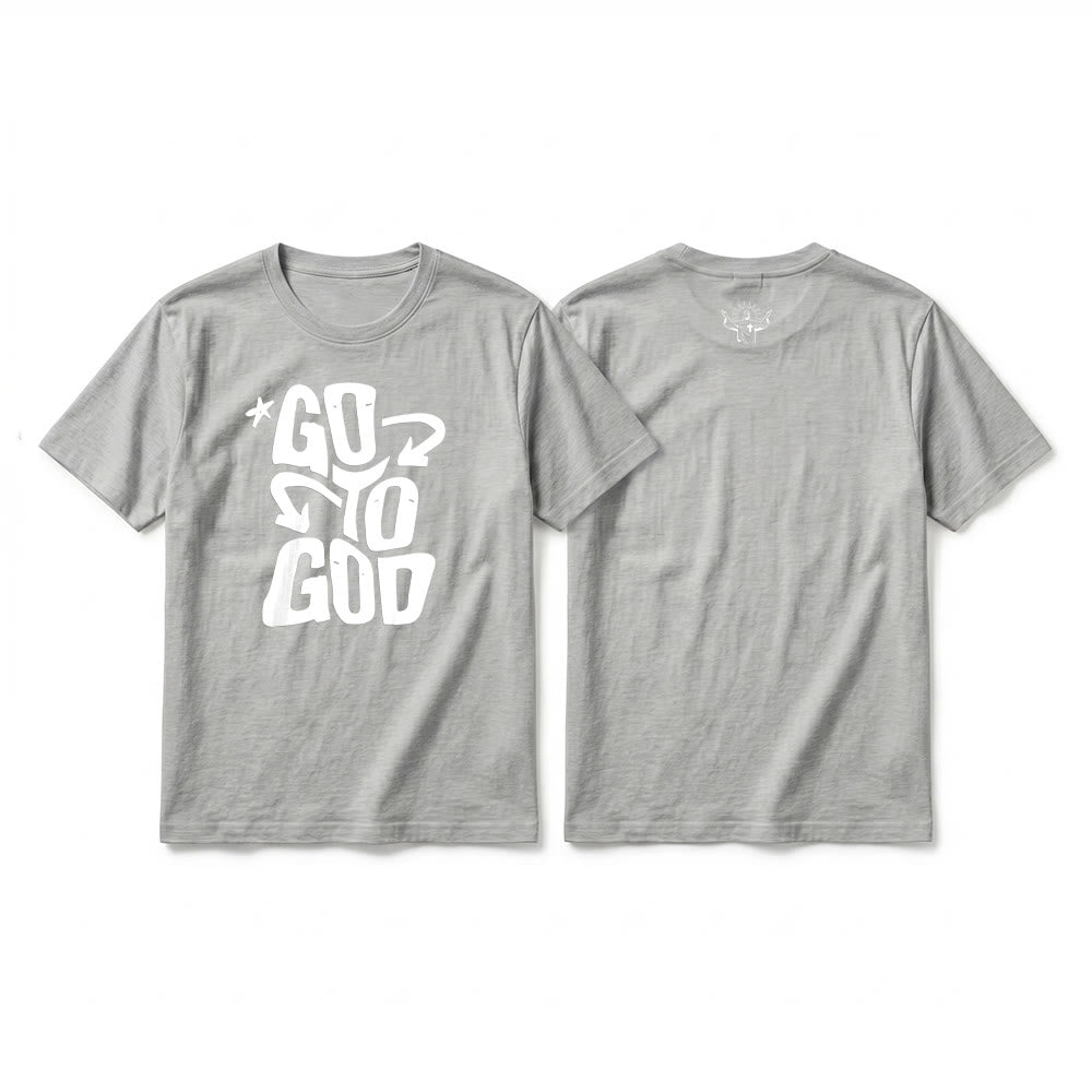 Christianartworkshop T-shirt premium à manches courtes « Va à Dieu » avec accent étoile - Gris - 2XL - image 19