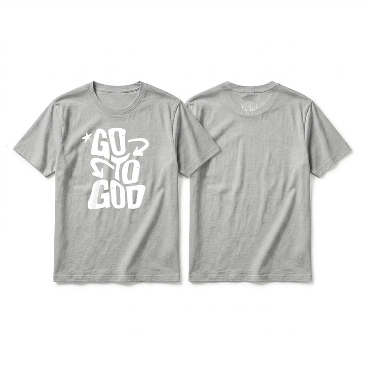 Christianartworkshop T-shirt premium à manches courtes « Va à Dieu » avec accent étoile - Gris - 2XL - image 19