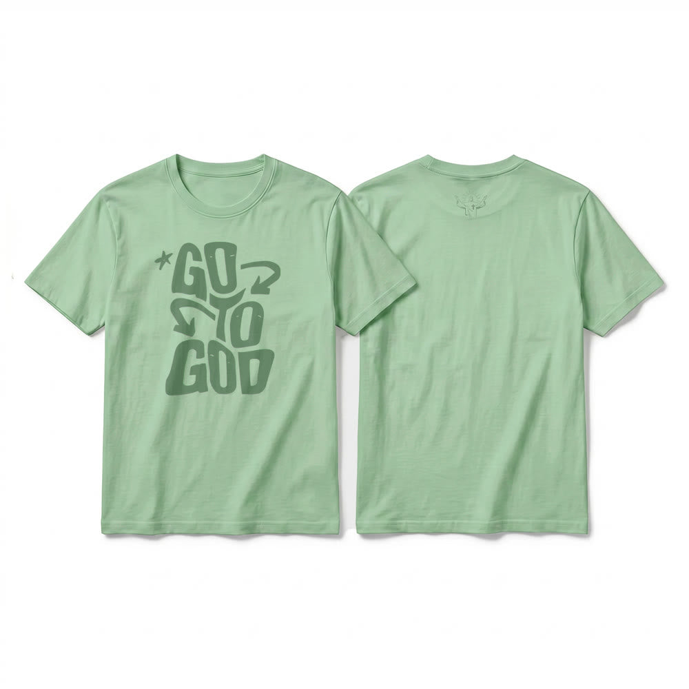 Christianartworkshop T-shirt premium à manches courtes « Va à Dieu » avec accent étoile - Vert clair - 2XL - image 22