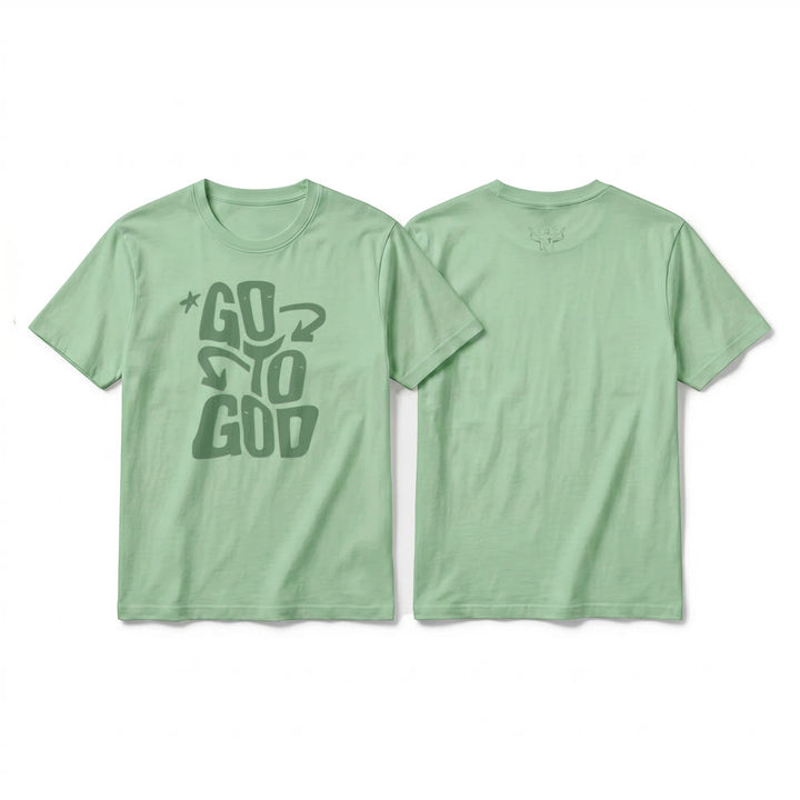 Christianartworkshop T-shirt premium à manches courtes « Va à Dieu » avec accent étoile - Vert clair - 2XL - image 22