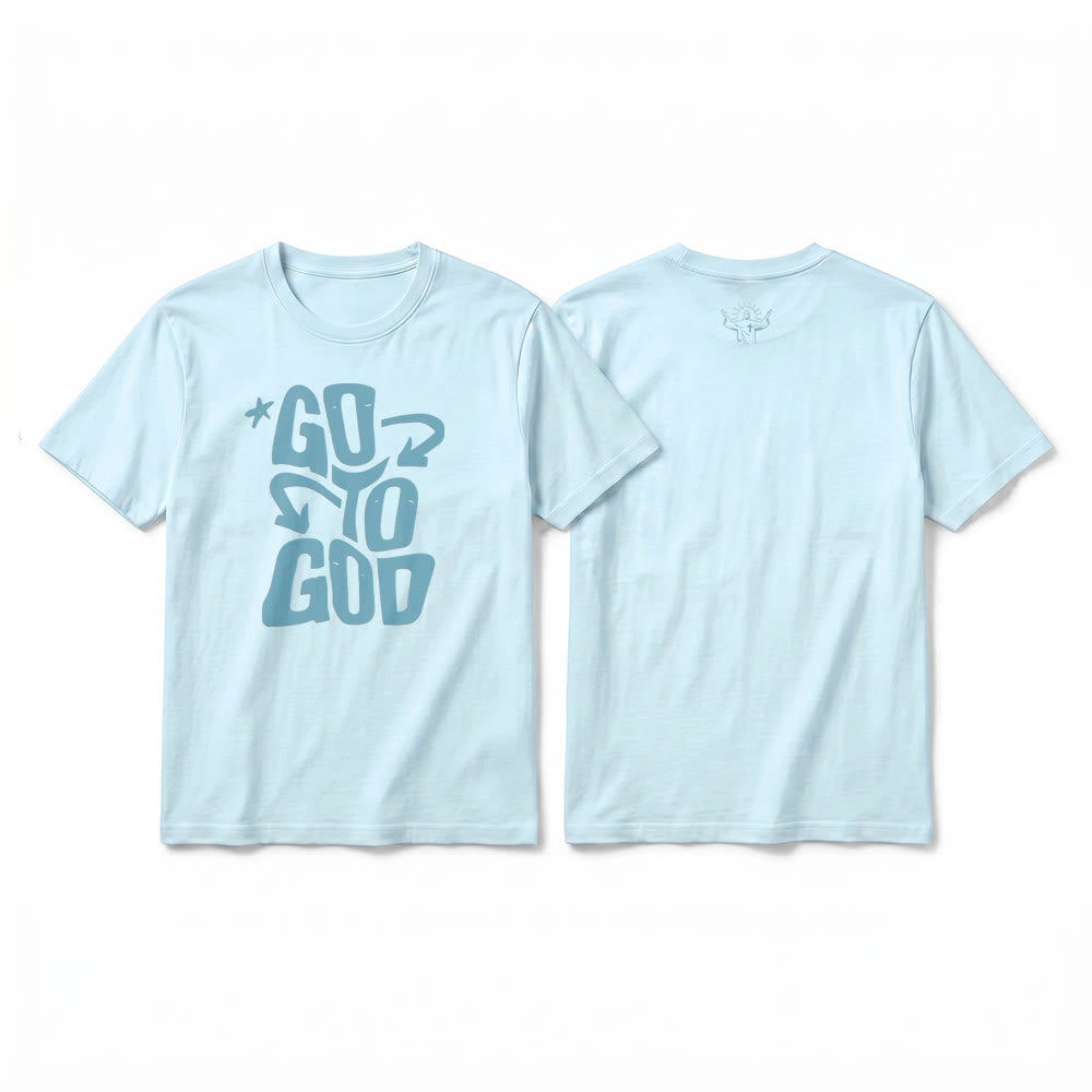 Christianartworkshop T-shirt premium à manches courtes « Va à Dieu » avec accent étoile - Bleu - 2XL - image 13