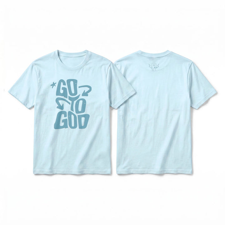 Christianartworkshop T-shirt premium à manches courtes « Va à Dieu » avec accent étoile - Bleu - 2XL - image 13
