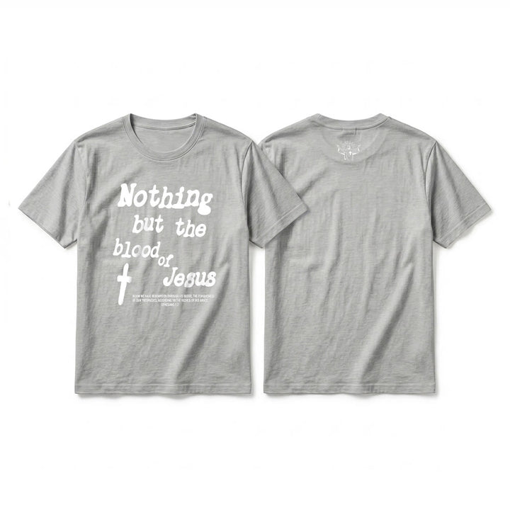 Christianartworkshop T-shirt premium à manches courtes « Rien que le sang de Jésus » - Gris - 2XL - image 19