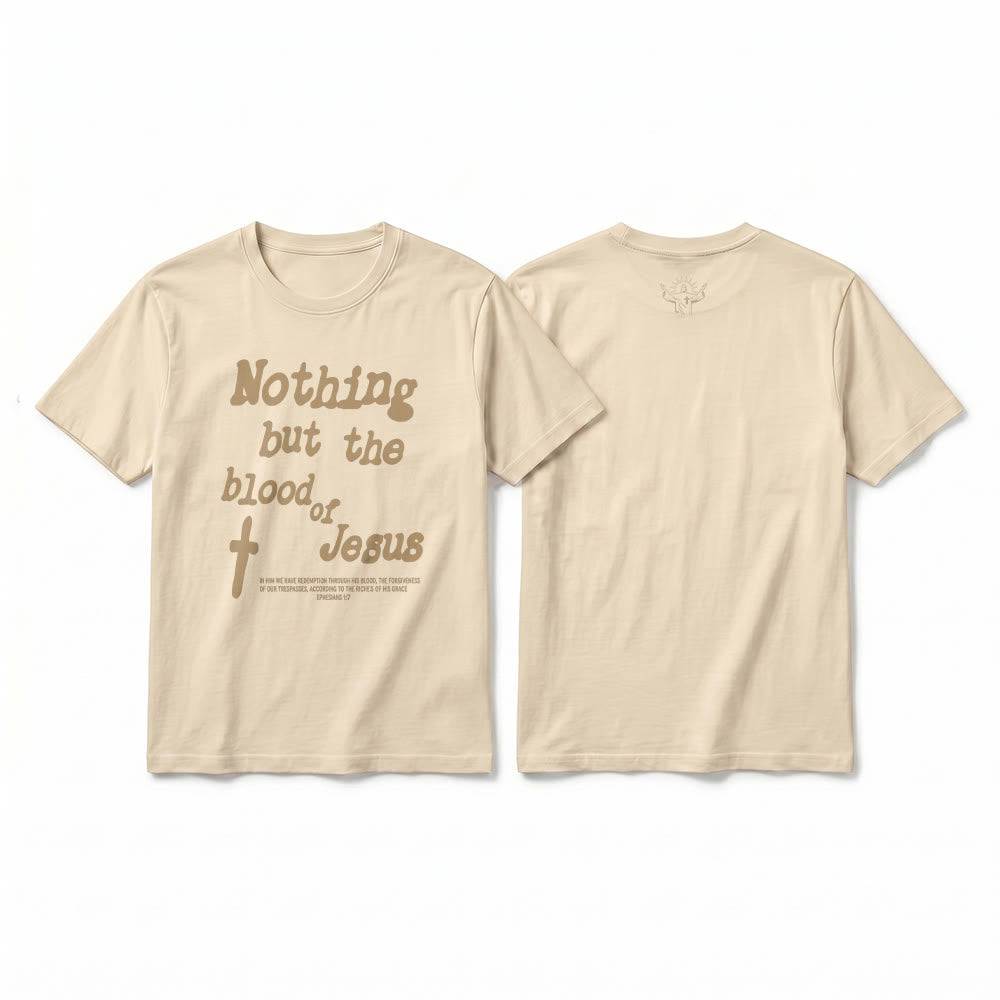 Christianartworkshop T-shirt premium à manches courtes « Rien que le sang de Jésus » - Beige - 2XL - image 7