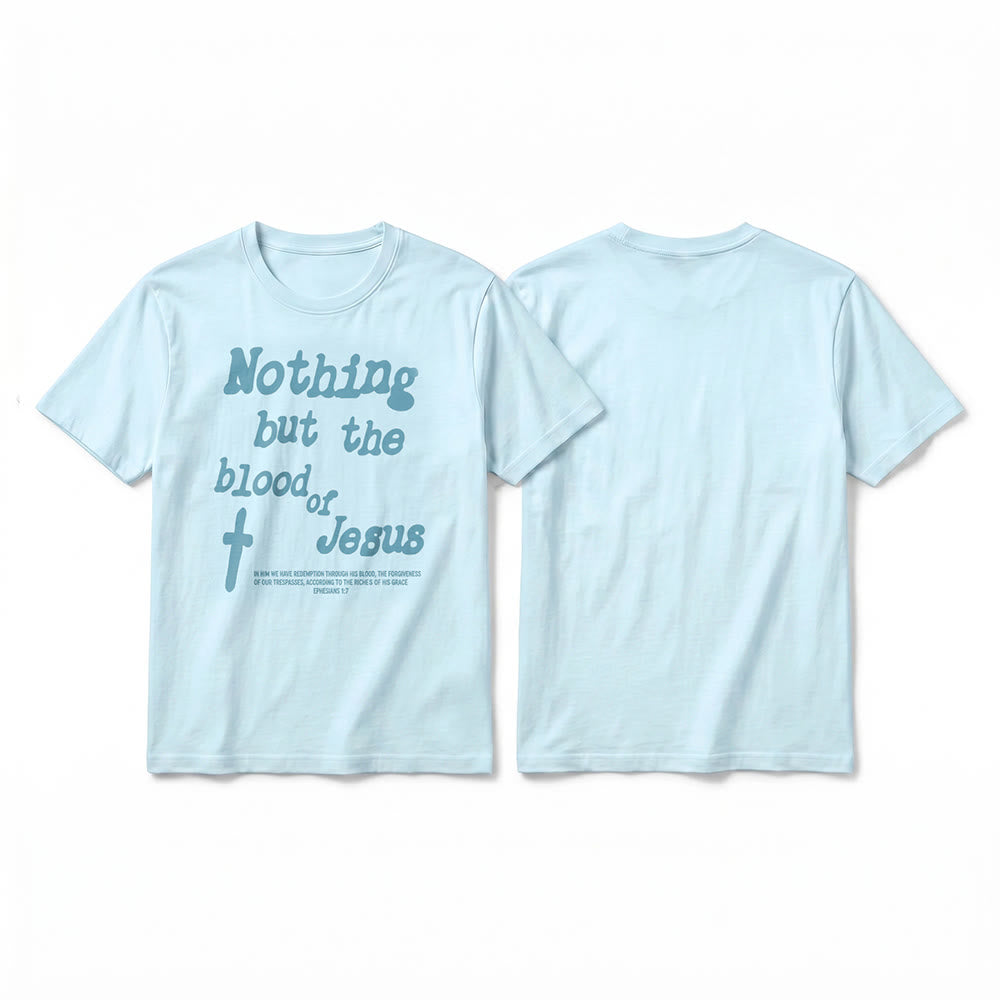 Christianartworkshop T-shirt premium à manches courtes « Rien que le sang de Jésus » - Bleu - 2XL - image 13