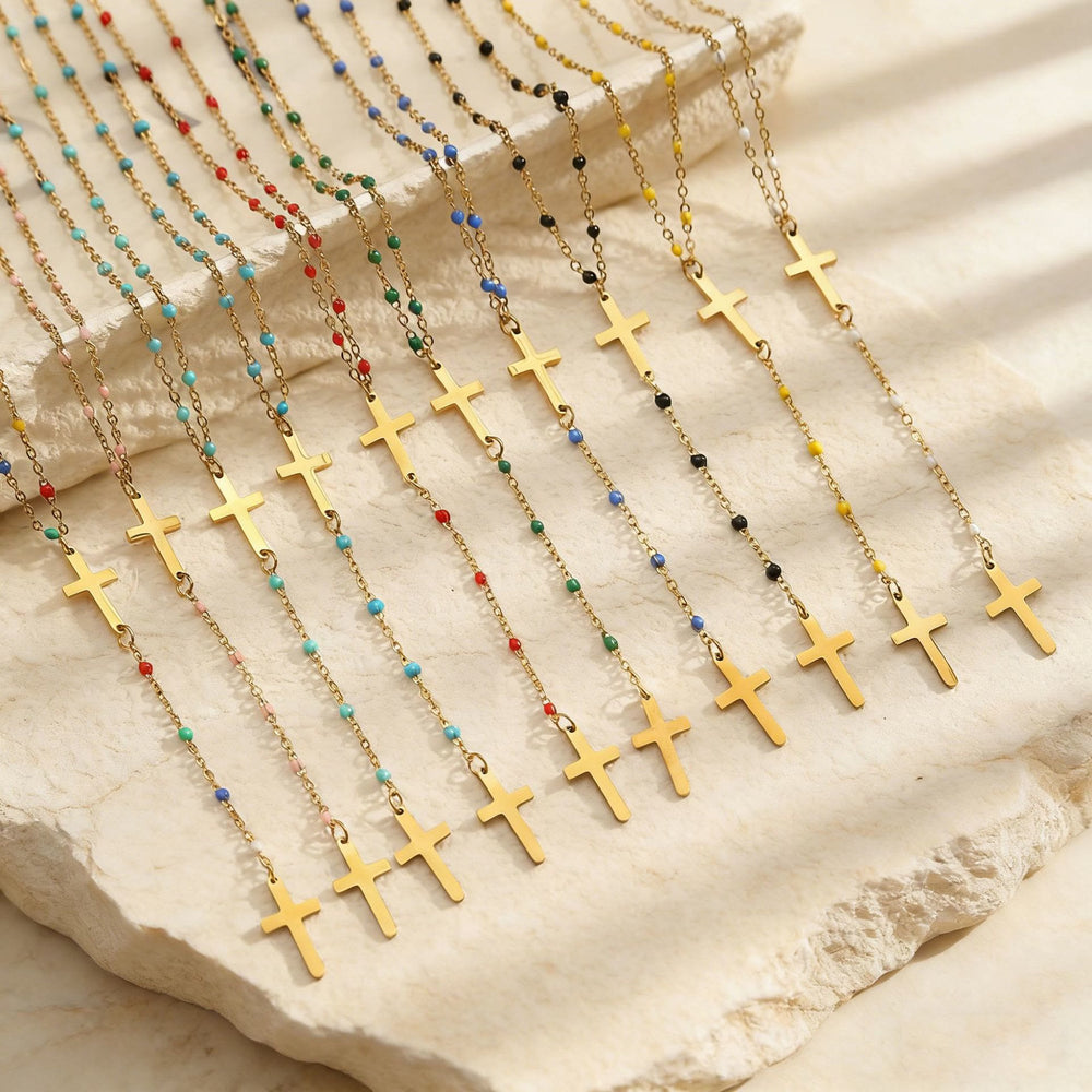 Christianartworkshop Collier pendentif croix à plusieurs rangs : symbole de grâce inébranlable et de bénédiction céleste - image 1
