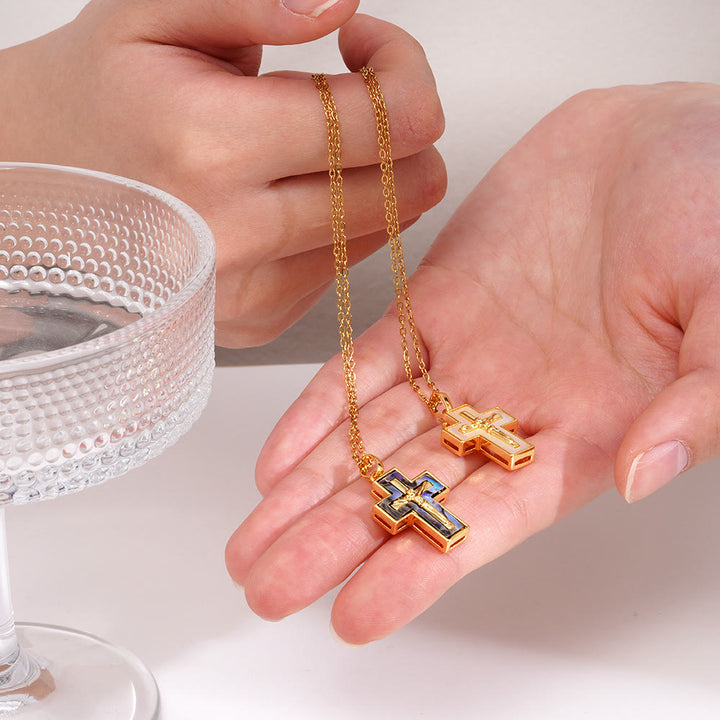 Christianartworkshop Collier pendentif croix crucifix à plusieurs rangs : symbole de rédemption et de grâce éternelle - image 4