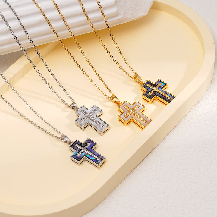 Christianartworkshop Collier pendentif croix crucifix à plusieurs rangs : symbole de rédemption et de grâce éternelle - image 7