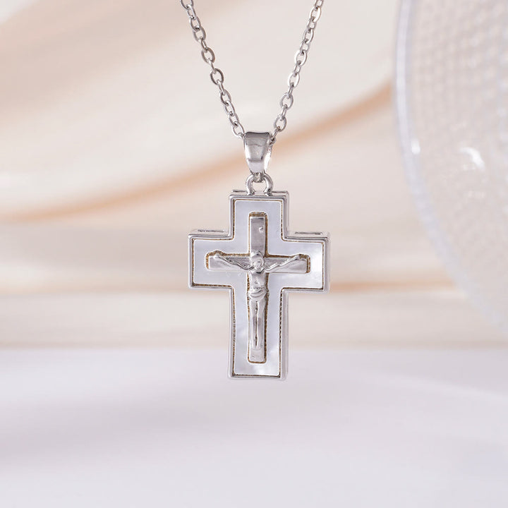 Christianartworkshop Collier pendentif croix crucifix à plusieurs rangs : symbole de rédemption et de grâce éternelle - Argent - image 5