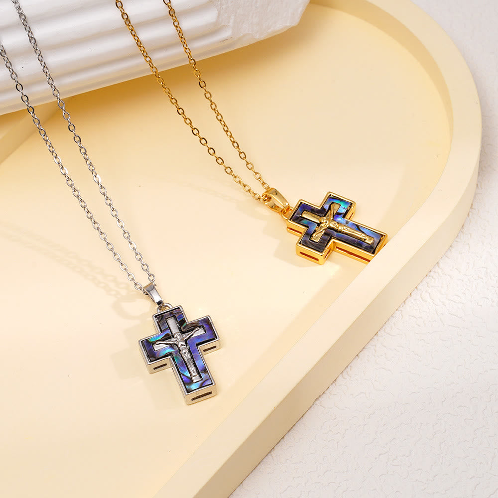Christianartworkshop Collier pendentif croix crucifix à plusieurs rangs : symbole de rédemption et de grâce éternelle - image 2