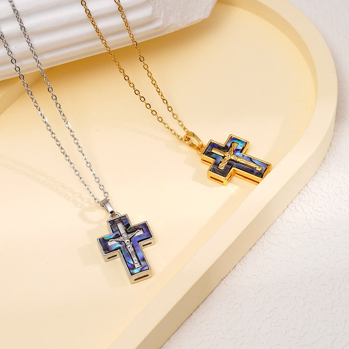 Christianartworkshop Collier pendentif croix crucifix à plusieurs rangs : symbole de rédemption et de grâce éternelle - image 2