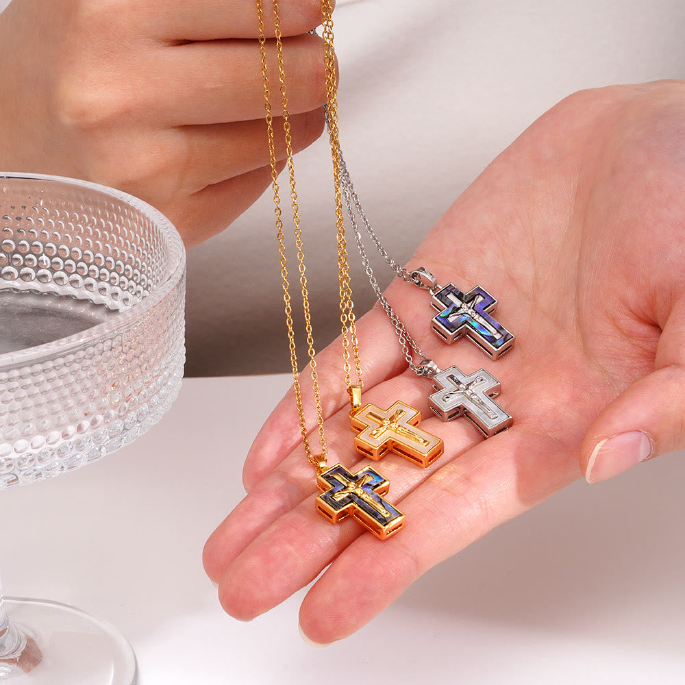 Christianartworkshop Collier pendentif croix crucifix à plusieurs rangs : symbole de rédemption et de grâce éternelle - image 6