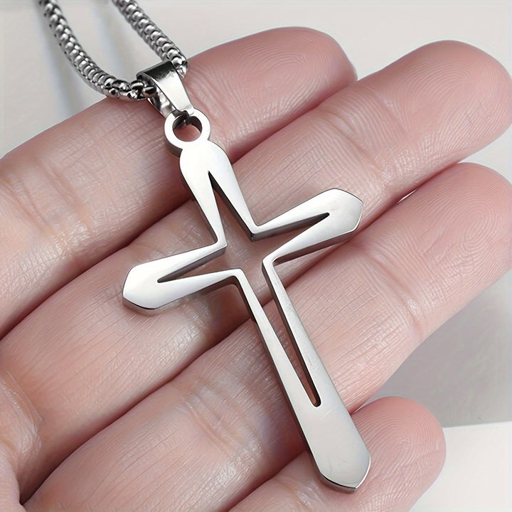 Christianartworkshop Collier pendentif croix aux contours élégants : symbole de grâce inébranlable et de bénédiction céleste - image 7