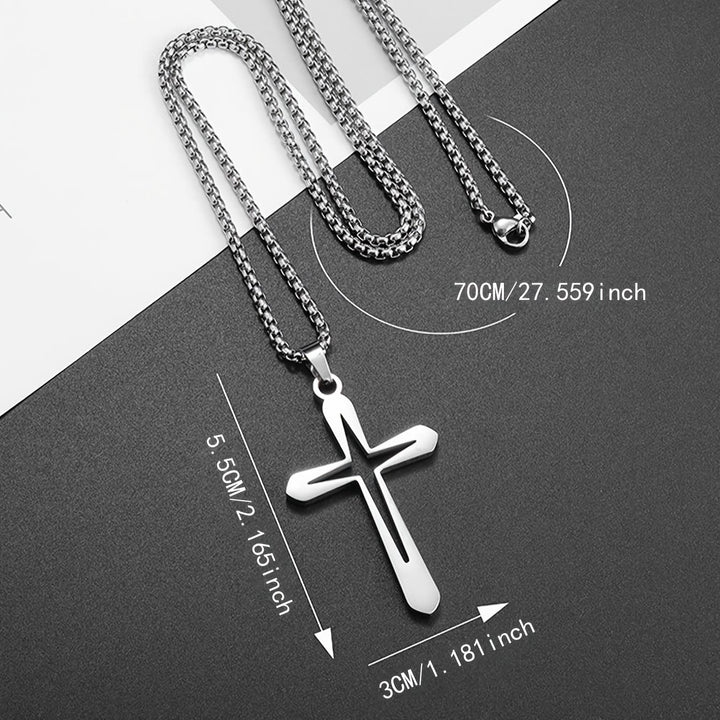 Christianartworkshop Collier pendentif croix aux contours élégants : symbole de grâce inébranlable et de bénédiction céleste - image 8
