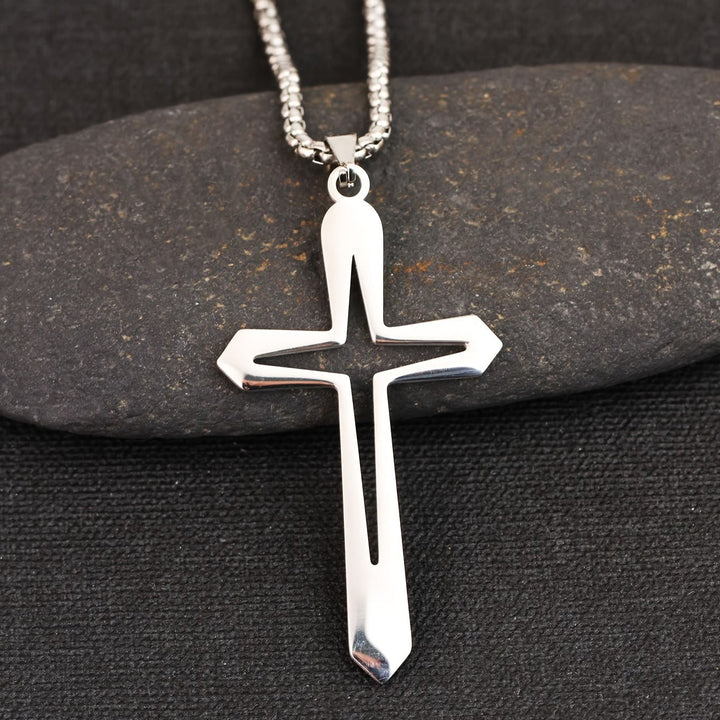 Christianartworkshop Collier pendentif croix aux contours élégants : symbole de grâce inébranlable et de bénédiction céleste - image 3