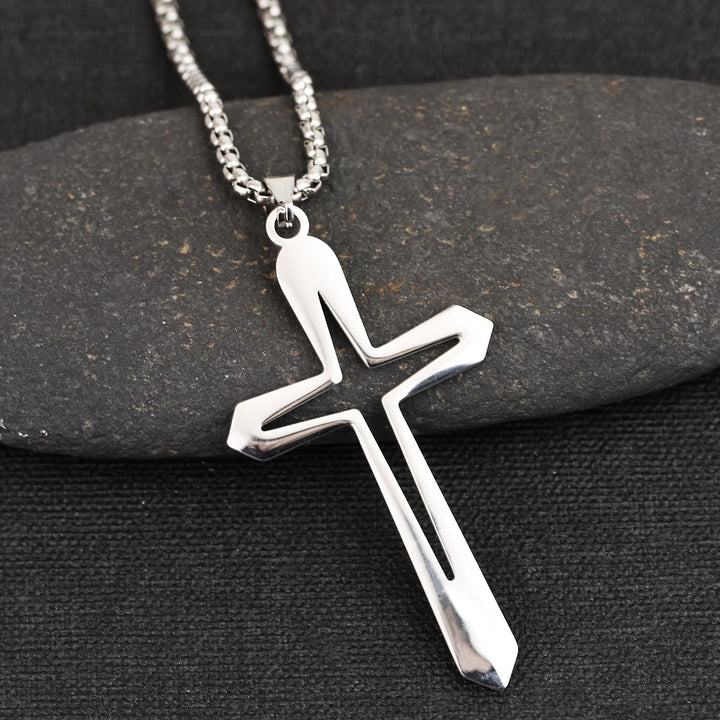Christianartworkshop Collier pendentif croix aux contours élégants : symbole de grâce inébranlable et de bénédiction céleste - image 4