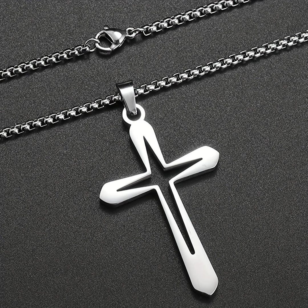 Christianartworkshop Collier pendentif croix aux contours élégants : symbole de grâce inébranlable et de bénédiction céleste - image 5