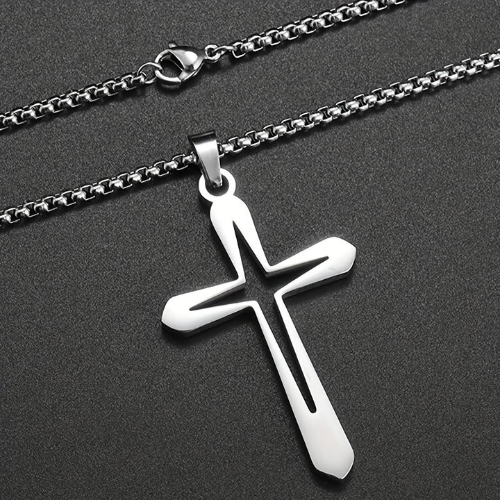Christianartworkshop Collier pendentif croix aux contours élégants : symbole de grâce inébranlable et de bénédiction céleste - image 5