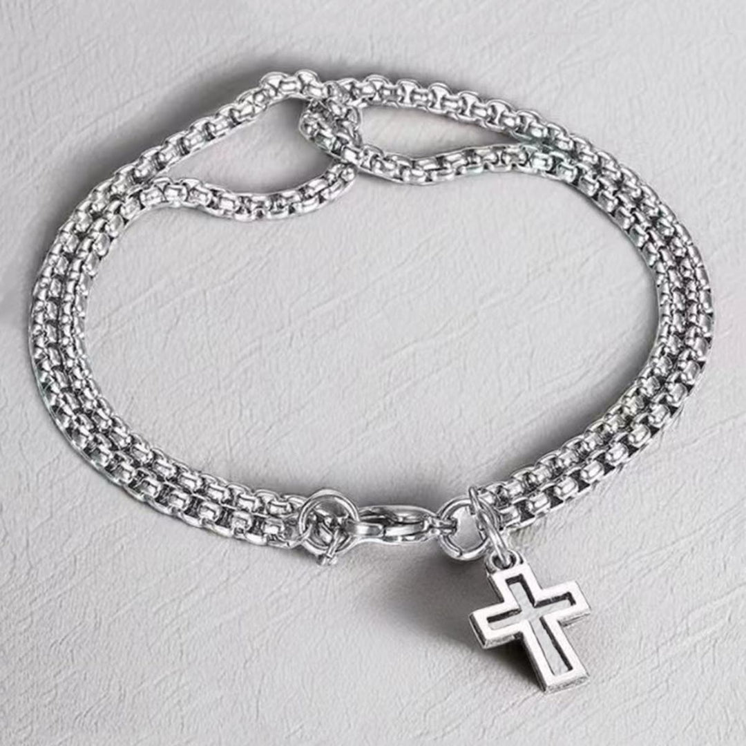 Christianartworkshop Bracelet minimaliste à breloque croix : un emblème intemporel de dévotion sacrée et d'espoir éternel - Croix - image 0