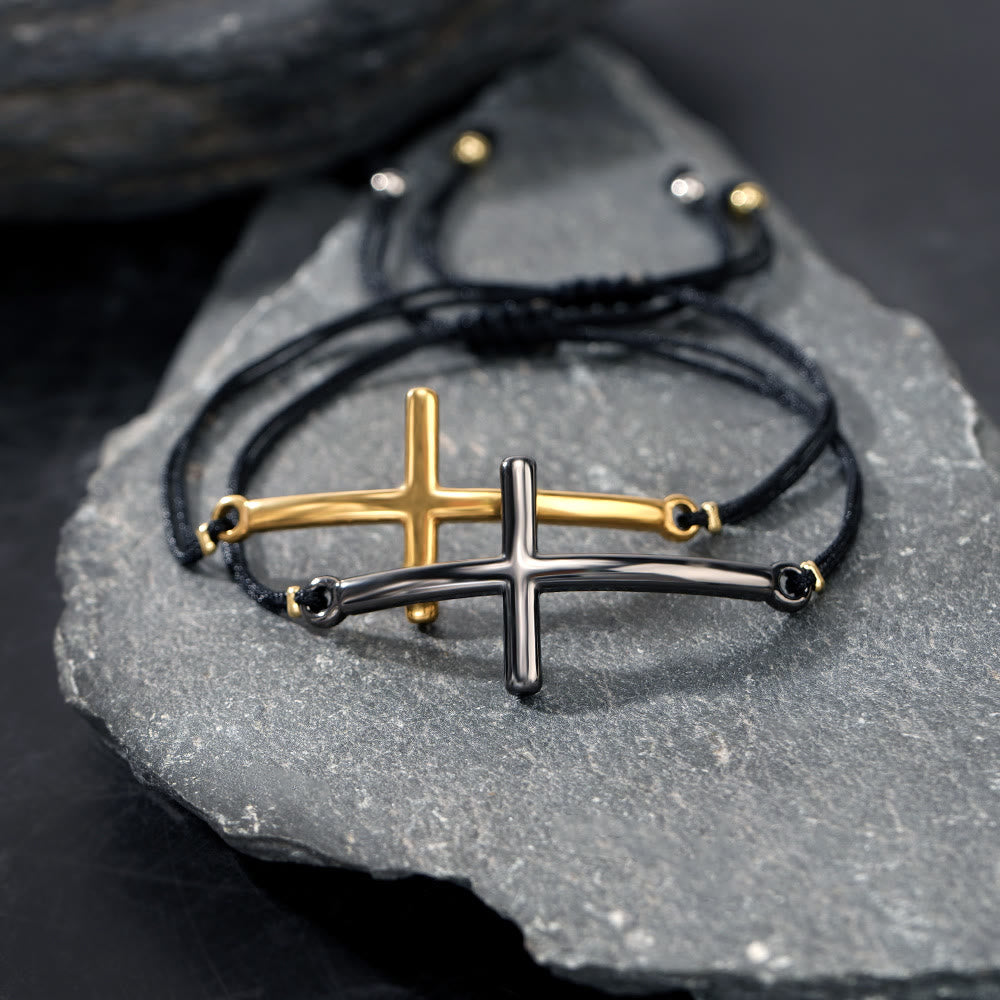 Christianartworkshop Bracelet moderne ajustable en forme de croix : un rappel de la protection divine et de la grâce infinie - image 0