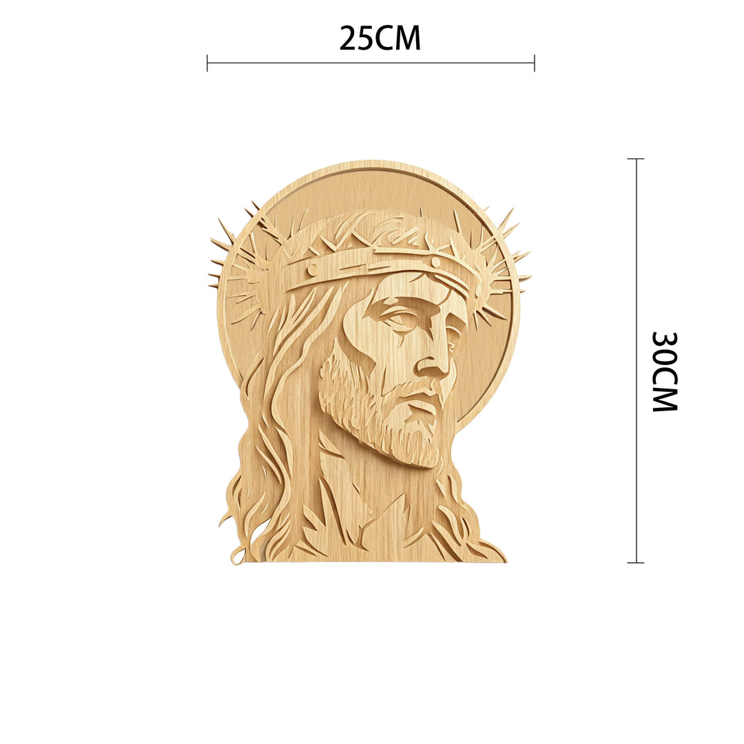 Christianartworkshop Plaque murale en bois Couronne d'épines intemporelle, Saint Visage : Emblème de Miséricorde et de Sacrifice - 9,84''*11,81''*0,2''/25*30*0,5 cm - image 4