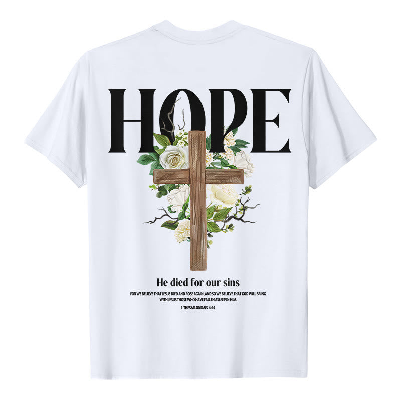 T-shirt imprimé Croix de l'espoir de Christianartworkshop - Blanc - 2XL - image 1