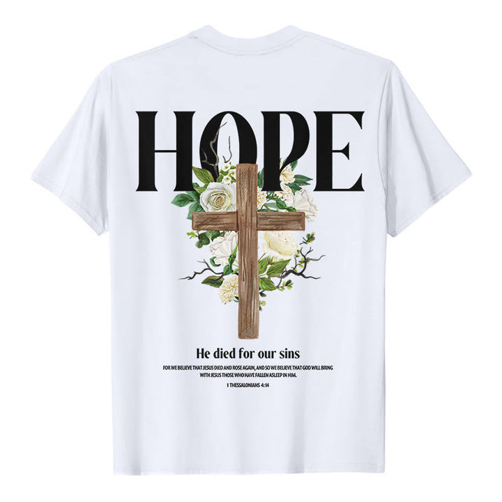 T-shirt imprimé Croix de l'espoir de Christianartworkshop - Blanc - 2XL - image 1