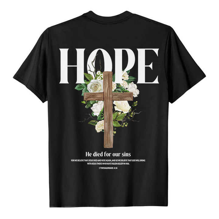 T-shirt imprimé Croix de l'espoir de Christianartworkshop - Noir - 2XL - image 0