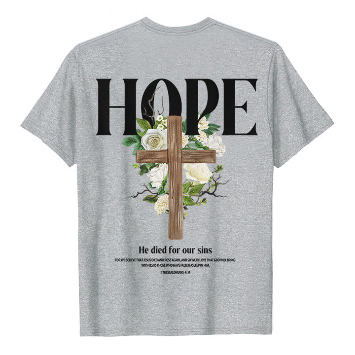T-shirt imprimé Croix de l'espoir de Christianartworkshop - Gris - 2XL - image 8