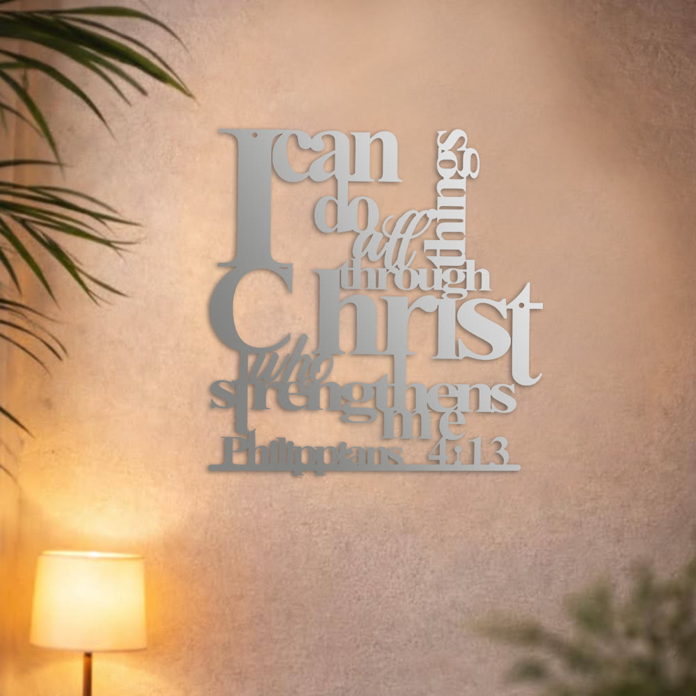 Christianartworkshop Philippiens 4:13 Je peux tout faire Décoration murale en métal : La force du Christ pour vos murs - image 13