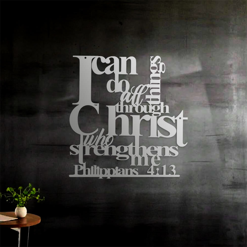 Christianartworkshop Philippiens 4:13 Je peux tout faire Décoration murale en métal : La force du Christ pour vos murs - image 12