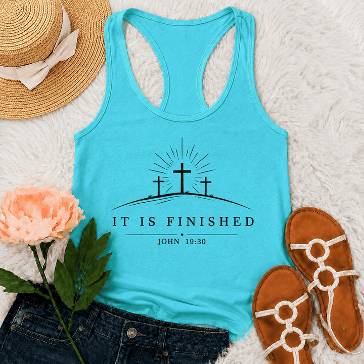 Christianartworkshop Débardeur dos nageur Classic Faith It Is Finished Cross - Menthe - 2XL - image 9