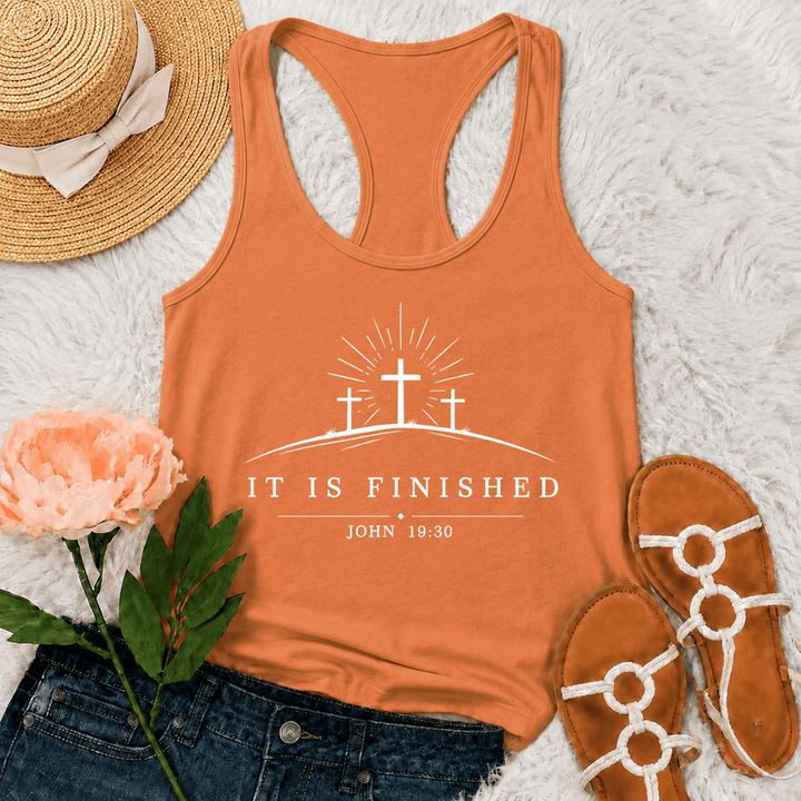 Christianartworkshop Débardeur dos nageur Classic Faith It Is Finished Cross - Orange - 2XL - image 27