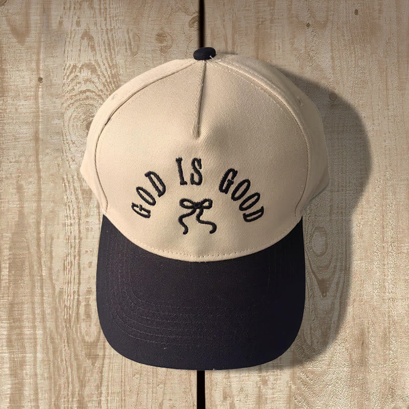 Christianartworkshop Casquette de baseball ajustable à visière léopard brodée « Dieu est bon » - Noir - image 1
