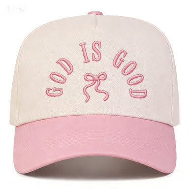 Christianartworkshop Casquette de baseball unisexe à visière incurvée avec broderie « Dieu est bon » et nœud papillon - image 3