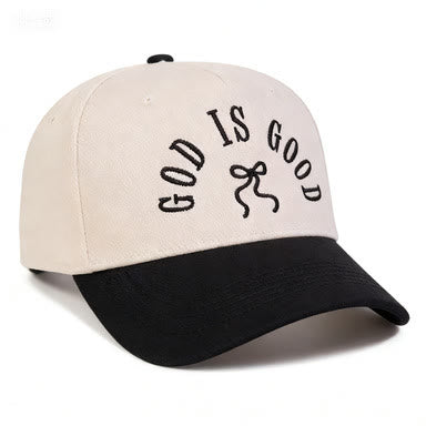 Christianartworkshop Casquette de baseball unisexe à visière incurvée avec broderie « Dieu est bon » et nœud papillon - image 5