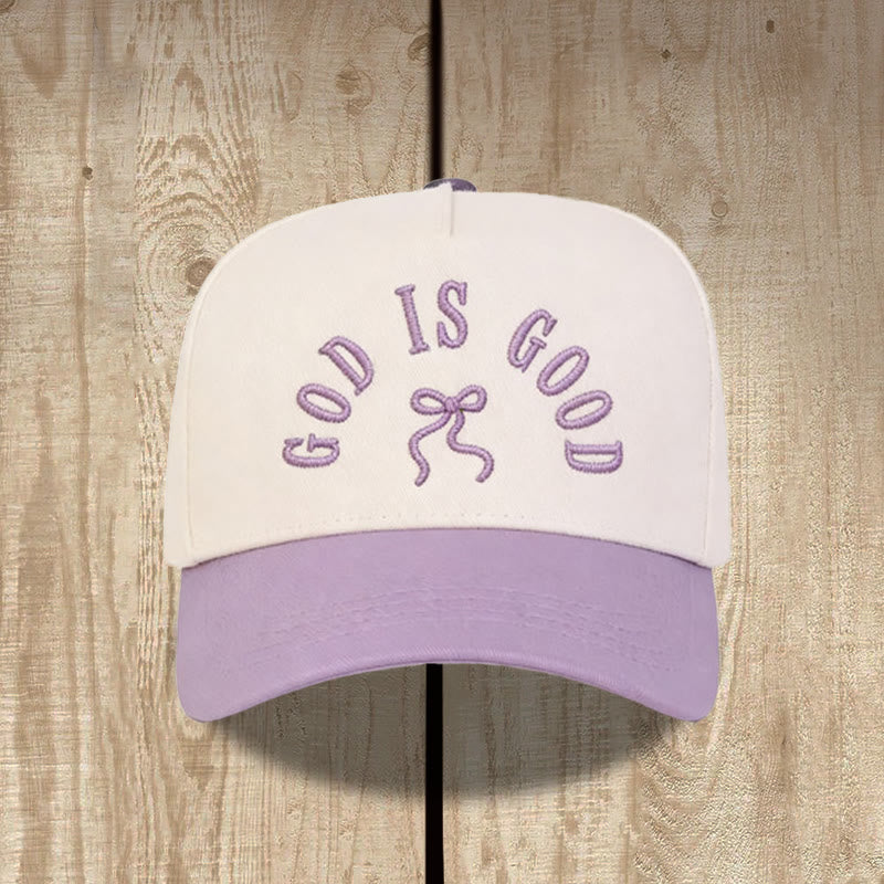 Christianartworkshop Casquette de baseball unisexe à visière incurvée avec broderie « Dieu est bon » et nœud papillon - Violet - image 12