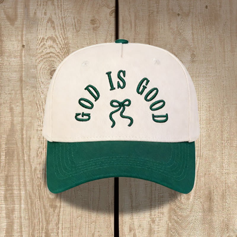 Christianartworkshop Casquette de baseball unisexe à visière incurvée avec broderie « Dieu est bon » et nœud papillon - Vert - image 10