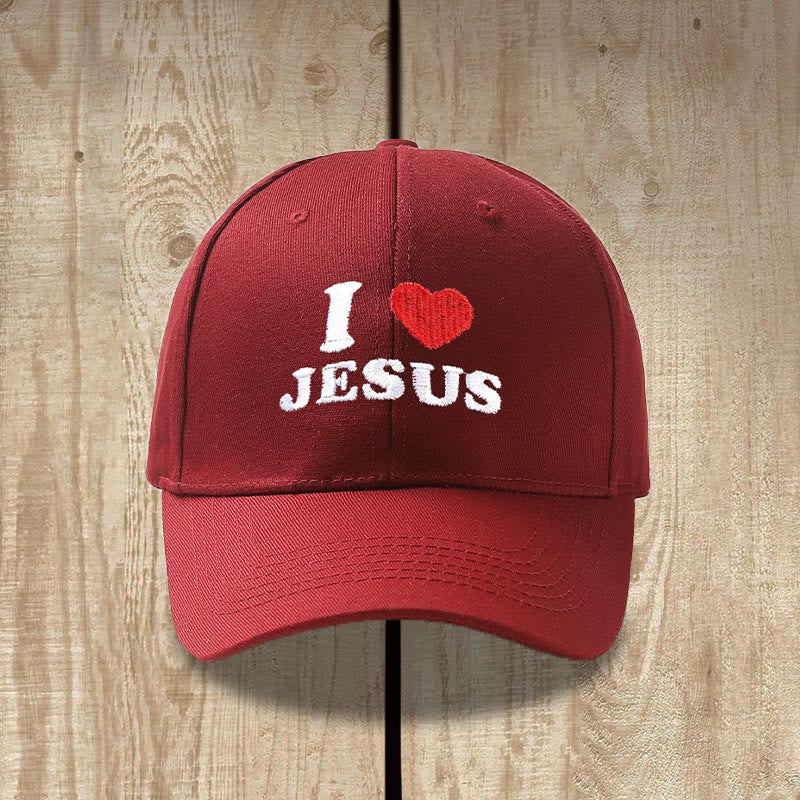 Christianartworkshop Casquette de baseball ajustable brodée « J’aime Jésus » avec un cœur - image 9