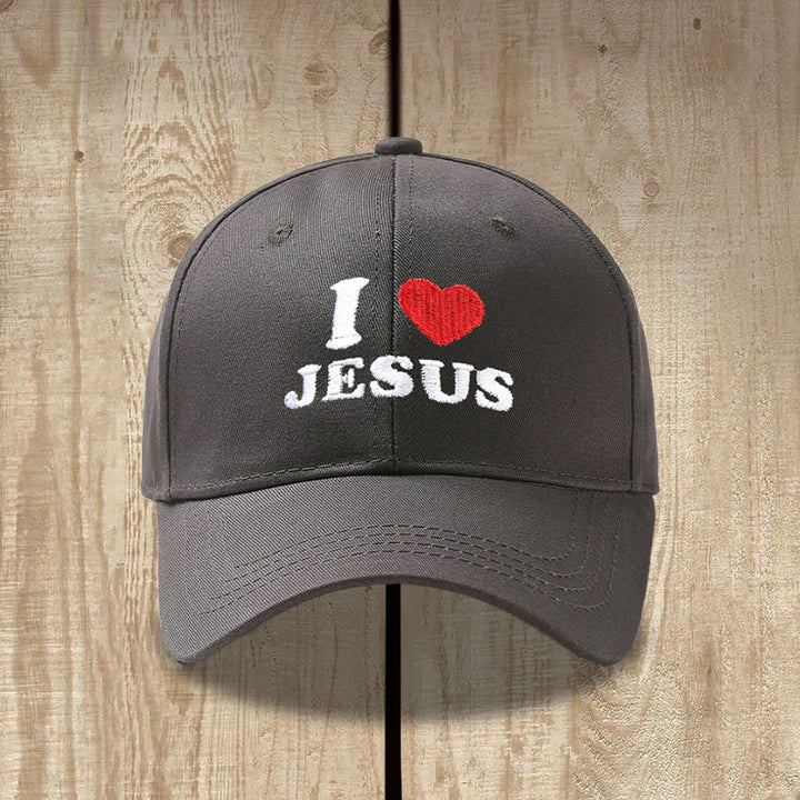 Christianartworkshop Casquette de baseball ajustable brodée « J’aime Jésus » avec un cœur - image 13