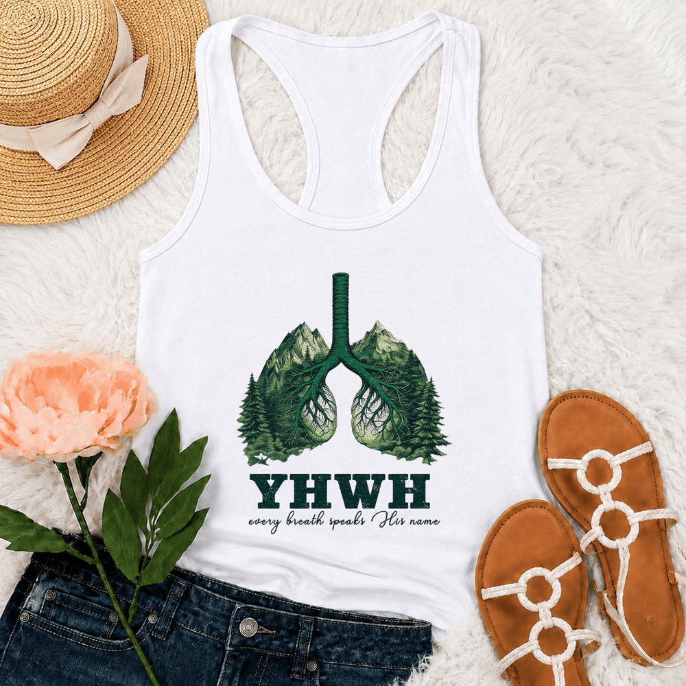 Christianartworkshop Débardeur dos nageur « YHWH Chaque souffle prononce son nom » - Blanc - 2XL - image 6