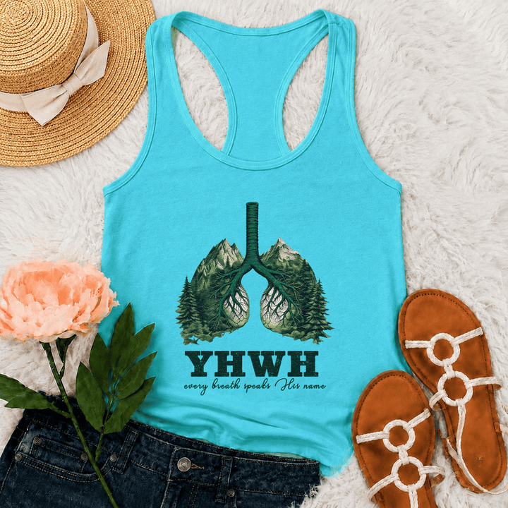 Christianartworkshop Débardeur dos nageur « YHWH Chaque souffle prononce son nom » - Menthe - 2XL - image 12