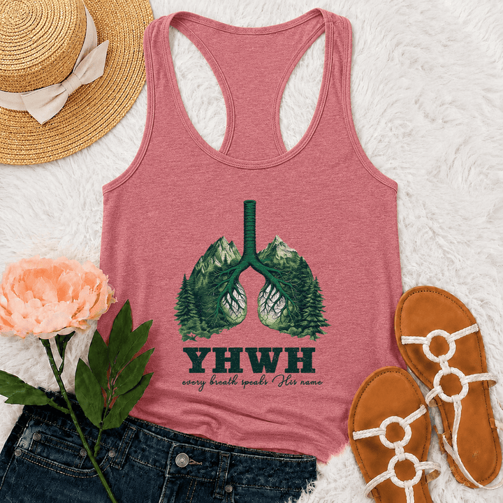 Christianartworkshop Débardeur dos nageur « YHWH Chaque souffle prononce son nom » - Rose - 2XL - image 21